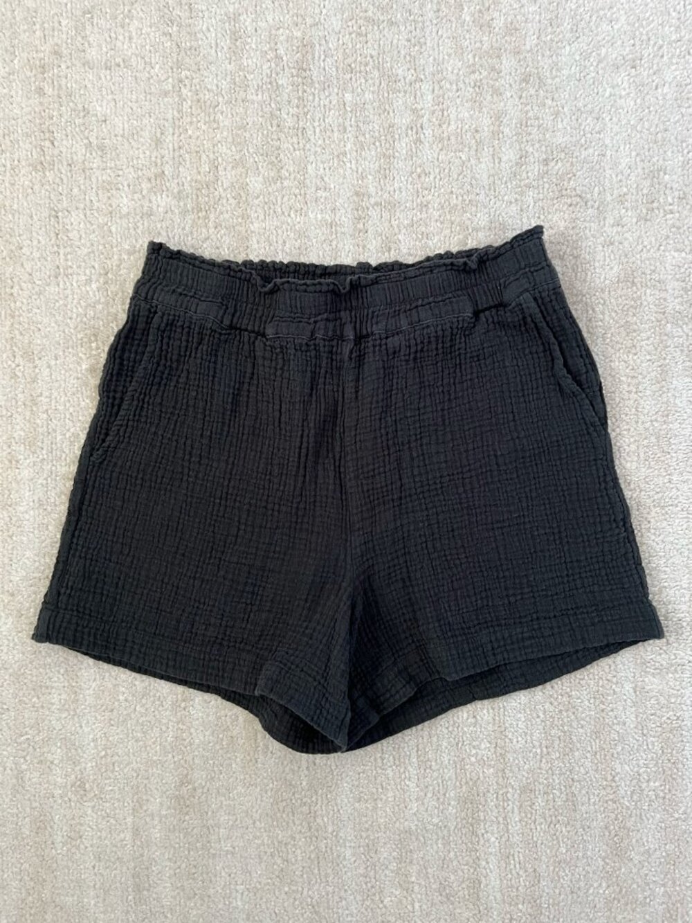 Rails Leighton Cotton Gauze High Rise Black Shorts XS